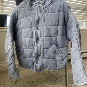 Dex Quilted Puffer Jacket in Light Blue